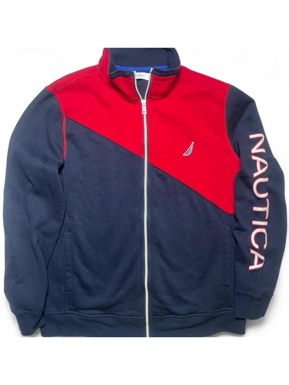 Vintage Nautica Expedition Colorblock Full Zip Fleece Men’s Large 90s Outdoor